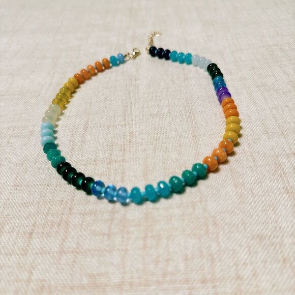 Bohemian summer beaded necklace M421 - Picture 3 of 4